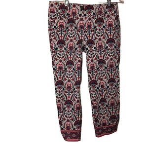 Loft Womens Original Crop Fit Patterned Pants Size 4 Floral Paisley